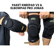Promo!! Kneepad Futsal Jonas V2 Hitam Elbowpad Jonas Neo Pro Touch KneePad Elbow Pelindung Lutut Kip
