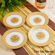 HCSTORE PLATE H BRANDED PLATE LUXURY SULTAN GOLD DINNER PLATE UNIT