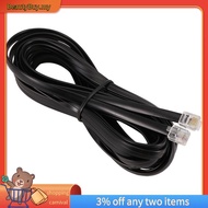 [In Stock]6P6C RJ11 Telephone Extension Fax Modem Cable Line 5M Length Black