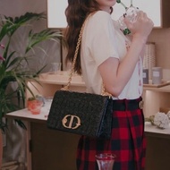 ✨Dior 蒙田30 黑金皺摺鏈條包 質感獨特 98新🖤