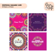 Square Size Deepavali / Diwali Greeting Card or Tag (Front Printing)