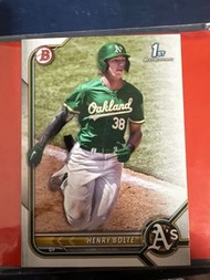 MLB 2022 Topps 1st Bowman Baseball Card - Oakland Athletics 奧克蘭運動家隊 外野手Henry Bolte 棒球卡 球員卡