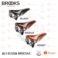 Brooks LEATHER SADDLE B17 FLYER SPECIAL IN BLACK/BROWN/HONEY COLOR