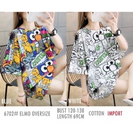 MDLV 6702 ELMO OVERSIZE TEE KOREA OVERSIZE T-SHIRT OVERSIZE TOP ELMO T-SHIRT IMPORTED FASHION T-SHIR