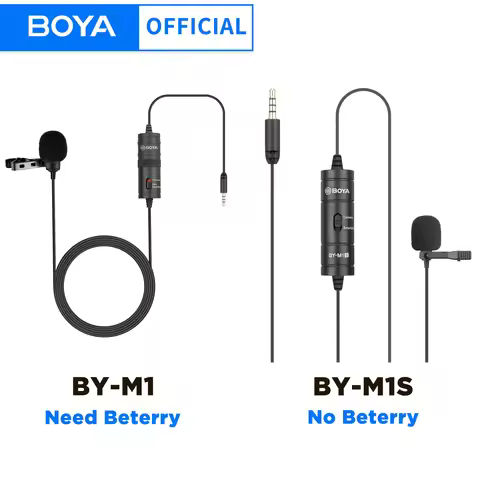 BOYA 3.5mm TRRS Lavalier Lapel Microphone BY-M1/BY-M1S for iPhone Android Smartphone PC Camera Recor