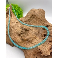 AAA Quality Natural Blue Apatite 20 inch Long Faceted Roundel Shape 3-5 mm Necklace for men and Wome