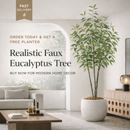 Artificial Eucalyptus Tree | Realistic Faux Willow Eucalyptus Plant for Home & Office Decor