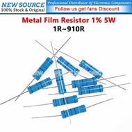 [5pcs] 5W Metal Film Resistor 1% 1R 910R 2.2R 4.7R 3.3R 10R 22R 68R 100R 220R 470R 510R 680R 820R Oh