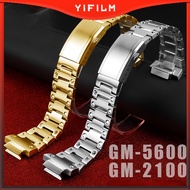 YIFILM For G-shock Casio GM-5600 GM-2100 Stainless Steel Links Watch Bands Strap Wristwatch Clasp Br