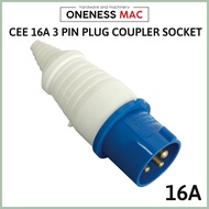 CEE 16A 3 PIN PLUG COUPLER SOCKET