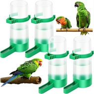 Lamoutor 4Pcs Bird Water Feeder Plastic Drinker Feeder Water Clip for Parrots Budgie Cockatiel Loveb