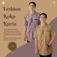 Baju Koko Kurta Muslim Pria Dewasa Bahan Katun Bagus Murah