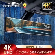 OBDPEAK H6 11.26" Car DVR 4K 3840*2160P Dash Cam WIFI GPS 415 Rear View Mirror 1080P Car Camera Vide