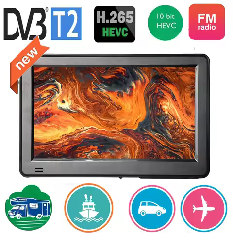 LEADSTAR Rechargeable D6 6 Inch 800*480 Portable Mini Tv With DVB-T2 ATSC ISDBT FM ATV USB Battery P