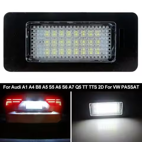 2PCS Car Canbus Led License Number Plate Lights Bulb For Audi A1 A4 B8 A5 S5 A6 S6 A7 Q5 TT TTS 2D F