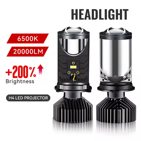 H4 LED Projector Car Headlight Canbus Fan Mini Bi LED Lens Projector Mini Automobile Left-hand Lamp 