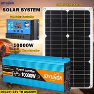 JOYUHON Solar Power System Set 10000W Pure Sine Wave Power Inverter DC 12V/24V to AC 220V 18W Solar 