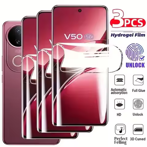 3Pcs Hydrogel Film For VIVO V50/VIVO V50 Lite 4G/5G Transparent Screen Protector