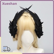 XUEXII Cosplay Hair Accessories, Angel Wing Wing Hair Ornament Hair Clips, Vintage Black White Barre