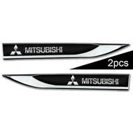 2Pcs Metal Car Sticker Fender Side Blade Badge Decal For Mitsubishi Asx Lancer Pajero 4 Outlander 3 