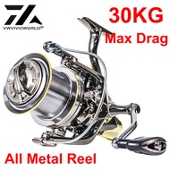30KGs Power Drag Big Fishing Reel 9000 10000 12000 Spinning Reel Powerful Saltwater Casting Jigging Reel