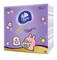 VINDA - 4D DELUXE 無香味迷你紙巾-P助與兔兔 18包