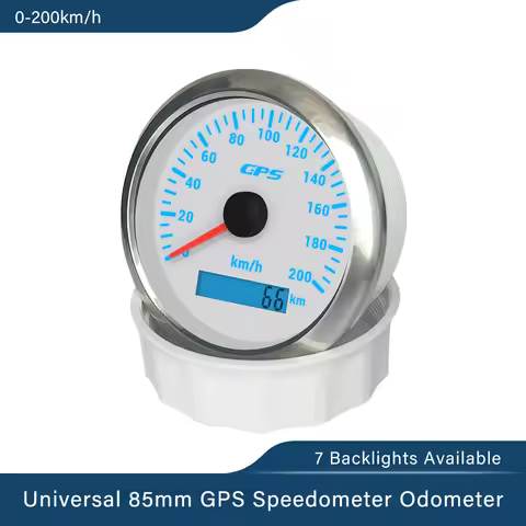 ELING 85mm Universal GPS Speedometer 0-30Kmh 0-60Km/h 0-120KM/H 0-200km/h with GPS Antenna 7 Colors 