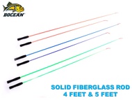 BOCEAN Solid Fiberglass Rod 4 feet  & 5 feet For Children Fishing, Pancing Kanak Kanak Prawn Rod