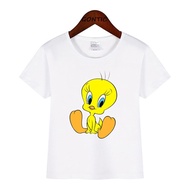 outlet Cartoon Baby Boys Looney Tunes Tweety Bird Print Kids T-shirt Summer Tops Short Sleeve Fashio