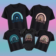 Rainbow Family Matching Outfit Dad Mom and Me Family Shirt Set Fashion Baby Bodysuits Brother Sister
