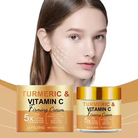 Jaysuing Turmeric Vitamin C Face Cream Smooth Out Reduce Wrinkles Moisturizing Brightening Firming S