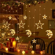 LED Curtain Star Fairy String Light LED Muslim EID Hari Lampu Raya Birthday Wedding Party Decor ligh