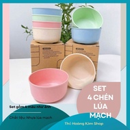 Barley bowl set, set of 4 barley bowls, plastic barley bowls, rice bowls, food bowls, plastic food b