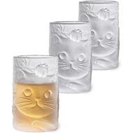 Cat Tea Cups (Set of 3) - 100ml Mini Glass Tumblers for Water, Juice, Tea, Espresso, Whiskey & Other