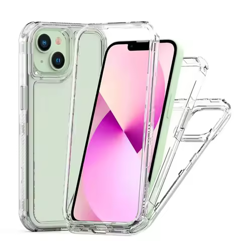 For iphone17 Pro max 16 Pro max 15 14 13 12 11 Transparent cell phone case 3 in 1 Drop-proof, shock-