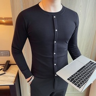 Mùa Thu Mùa Đông Mới Áo chui đầu T Áo Sơ Mi Hàn Quốc nam dài tay sang trọng Người Đàn Ông Của Giản D