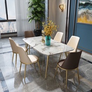 (FREE INSTALLATION) Pre-Order Dining Table And Chair Set Nordic Light Luxury Modern Minimalist Marble Dining Table