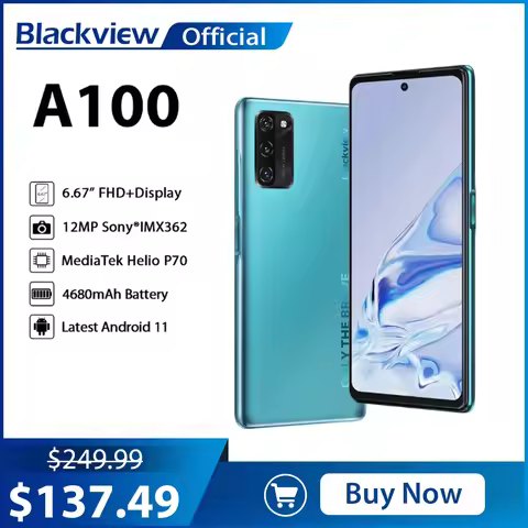 Blackview A100 Helio P70 Android 11 Smartphone 6GB+128GB 6.67" 4680mAh Cellphone NFC Cellura 4G LTE 