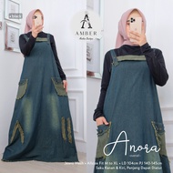 ANORA Overall Rok Jeans Panjang Wanita | Jumpsuit | Baju Kodok | Overall Dress Cantik | Overall Wani