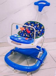 Baby Walker lengkap murah Milefo, Musik + Mainan + Dorongan, Alat Bantu Bayi belajar jalan nyaman, u
