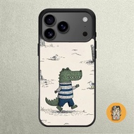 iphone Case 17 16 15 14 13 12 11 X XR Xs 8 7 6 5 Plus SE Softcase Custom Playful crocodile Walk