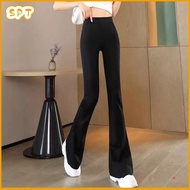 Bootcut Long Suit Pants Women High Waist Korean Style Casual Vintage Black Stretchable Loose Formal 