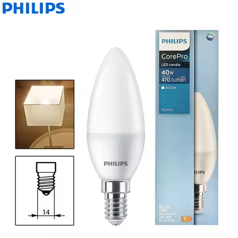 Philips CorePro LED Candle E14 B35 Bulb 5W (=40W) Frosted 4000K Natural White Comfort Light AC 220V-