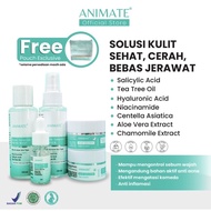 ANIMATE Acne Solution Series 5IN1 Original BPOM Skincare Set Anti Acne