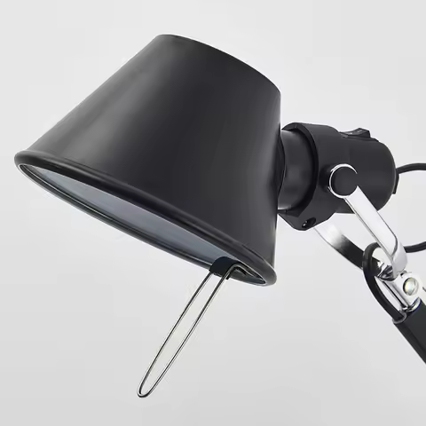 Modern Silver Aluminium Chrome Metal Table Lamp Adjustable Angle E27 Bulb For Bedroom Study Reading 