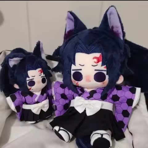 Tsugikuni Michikatsu 20cm Cotton Dolls Toys for Children Adults Anime Demon-Slayer Kokushibo Collect