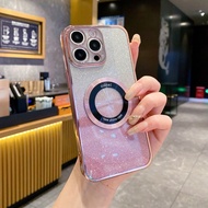 Fashionable Magnetic Charging Sparkling Phone Case Compatible With Honor X9C/X8B/X8A, Redmi 14C/13C/
