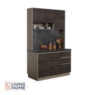 (ผ่อน 0%) Livinghome FurnitureMall ตู้ครัว เคาน์เตอร์ครัว ตู้เก็บของในห้องครัว 120180ซ.ม. รุ่น KIT บานพับ Solf Close สีลายหินเทา
