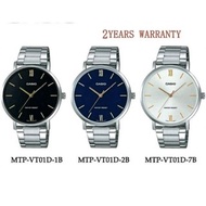 Casio [2YEARS WARRANTY] MTP-VT01D Casio Men Watches Youth Unisex Analog Watches Jam Tangan Lelaki