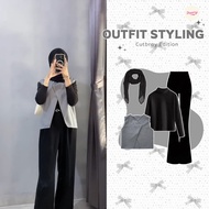Dreamy - 4in1 One Set Contemporary Hijab (Hijab, Vest, Cuff, Cutbray) Hangout Casual Set AA395